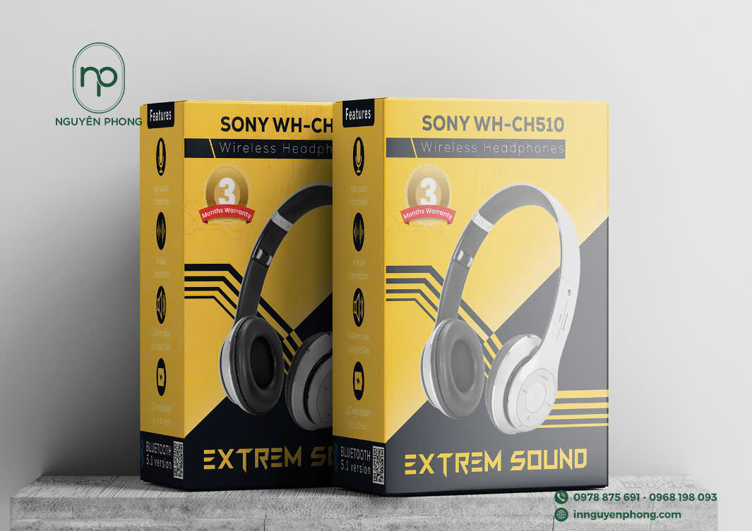 In hộp giấy đựng tai nghe 